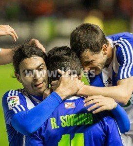 La Ponfe se salva del segundo pleno de empates 1 Sobrino, goleador en El Sadar