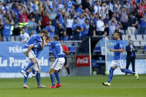 Susaeta celebrando el primer gol contra el Albacete Foto: Real Oviedo