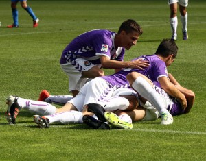 Los jugadores del Promesas celebrando uno de los goles Foto: Real Valladolid