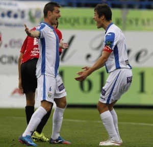 Los jugadores del Leganés celebran un tanto Foto: LFP