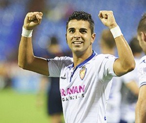 Ángel celebra un gol || Foto: Real Zaragoza