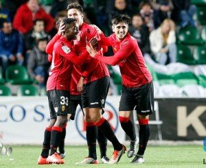 Los jugadores del Mallorca, después de un gol || Foto: LFP