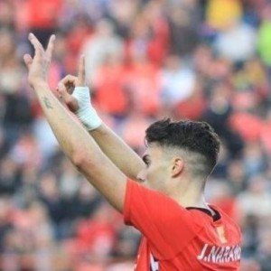 Naranjo celebra un gol con el Nástic || Foto: CCMA