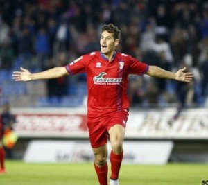 La Lupa: CD Numancia 1 Álex Alegría celebra un gol || Foto: Soria Noticias