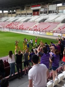 Los jugadores de Santi Sedano celebran el pase || Foto: CD Palencia