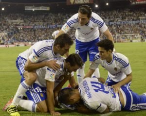 Los jugadores del Zaragoza celebran un gol Foto: Real Zaragoza