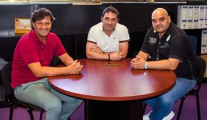 Domingo Catoira (secretario técnico), Braulio Vázquez (director deportivo) y José Antonio Prieto 'Cata' (director de las categorías inferiores) Foto: Real Valladolid