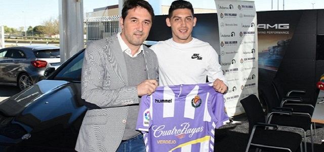 Espinoza y Braulio en la presentación del argentino || Foto: Real Valladolid