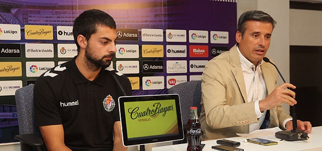 Gómez y Villalibre en la presentación del último || Foto: Real Valladolid