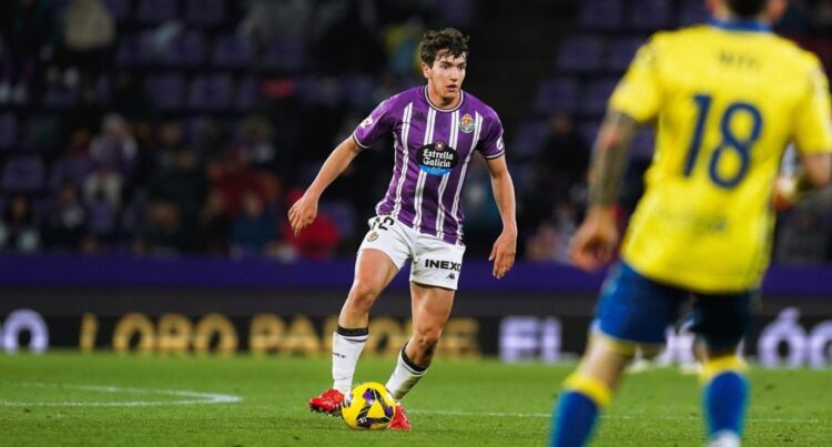 Mario Martín, en el Real Valladolid - Las Palmas