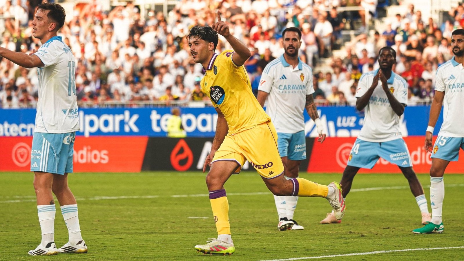 Meseguer celebra su gol ante el Real Zaragoza