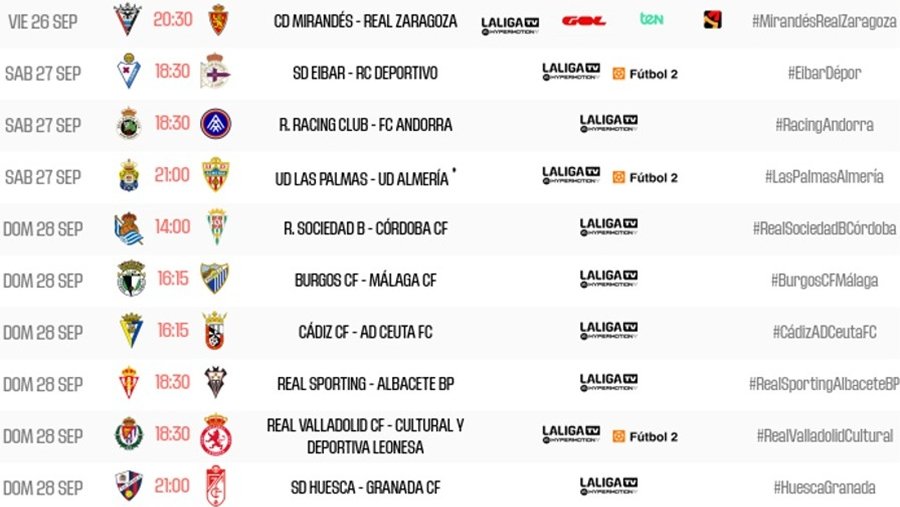 Fecha y hora de la jornada 7