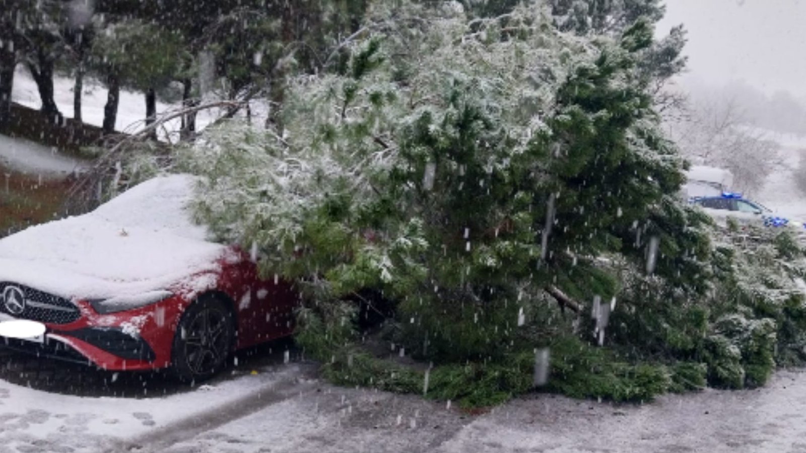 coche, nieve, Valladolid